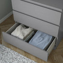 MALM Chest of 3 drawers, grey stained, 80x78 cm