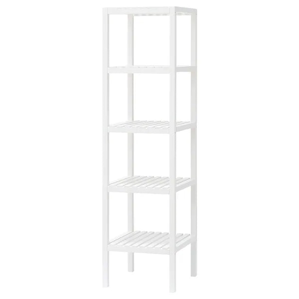 MUSKAN Shelving unit, white, 37x140 cm