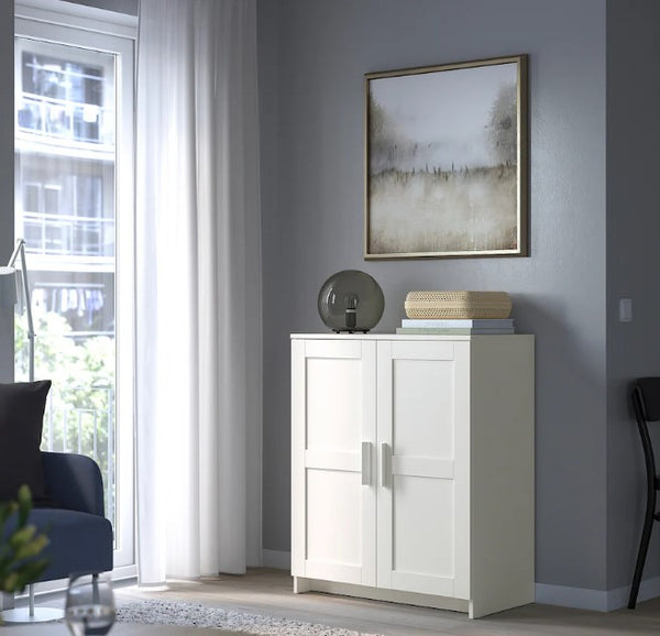 BRIMNES Cabinet with doors, white, 78x95 cm