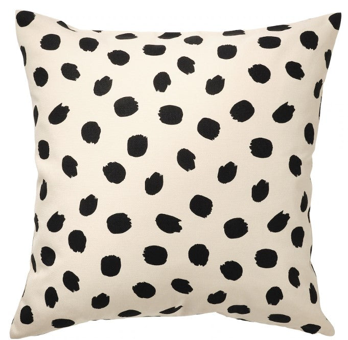 ODDNY Cushion cover, off-white/dot pattern black, 50x50 cm