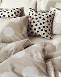 ODDNY Cushion cover, off-white/dot pattern black, 50x50 cm