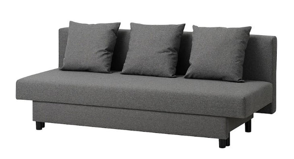 ASARUM Three-seat sofa-bed, grey