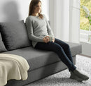 ASARUM Three-seat sofa-bed, grey