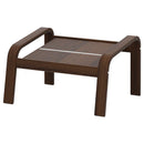 POANG Footstool frame, brown with cushion, light beige