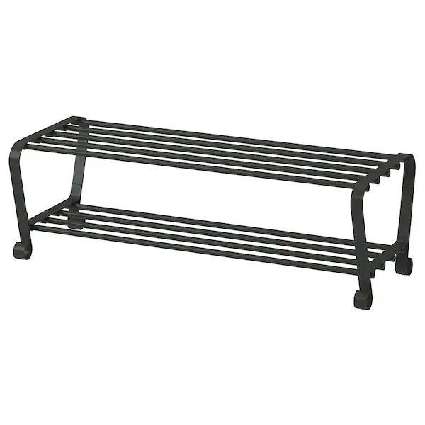 PORTIS Shoe rack, black, 90x34x28 cm