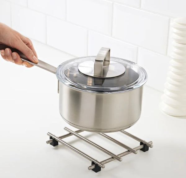 LÄMPLIG Pot stand, stainless steel, 18x18 cm