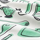 RINNIG Tea towel, white/green/patterned, 45x60 cm