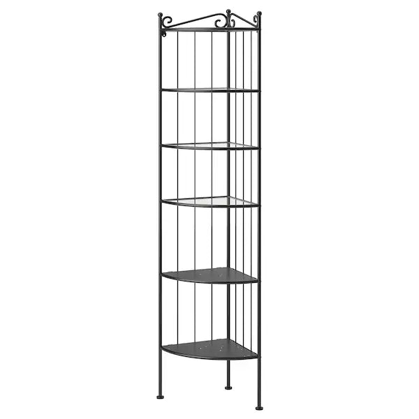 RÖNNSKÄR Corner shelf unit, black