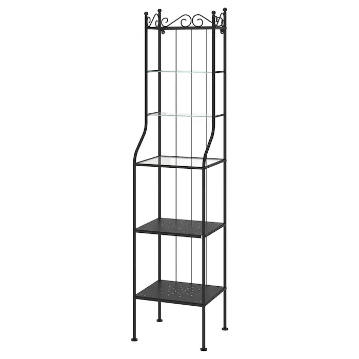 RÖNNSKÄR Shelving unit, black, 42x176 cm