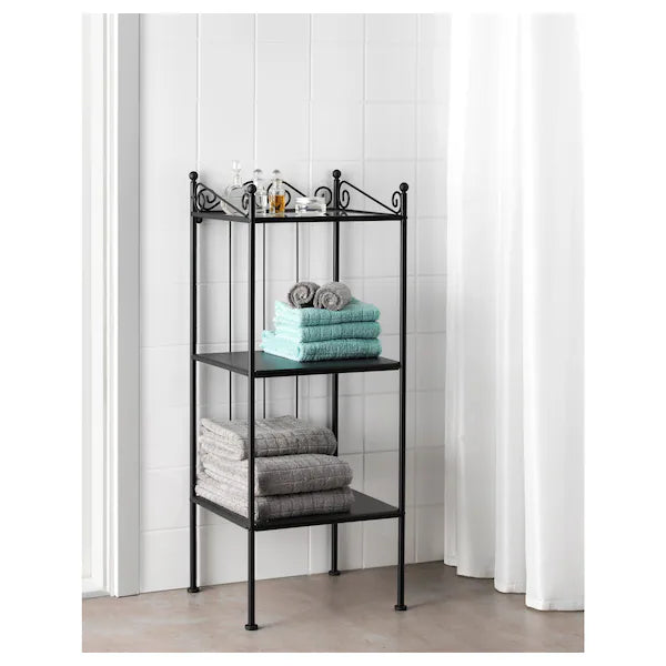 RÖNNSKÄR Shelving unit, black, 42x103 cm