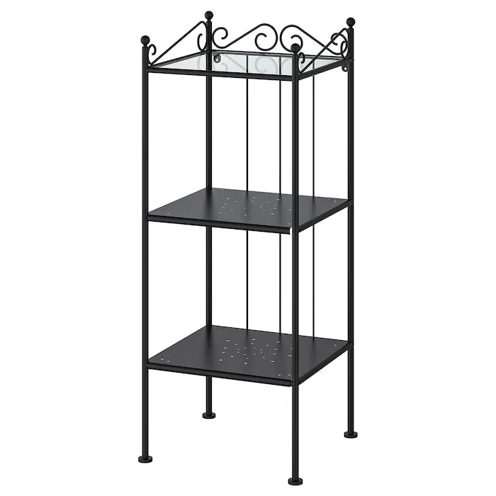 RÖNNSKÄR Shelving unit, black, 42x103 cm