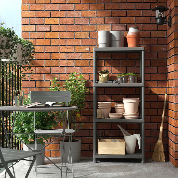 RUNMARÖ Shelving unit, dark grey indoor /outdoor, 60x30x133 cm