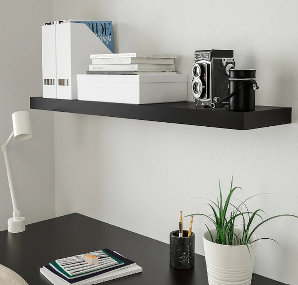 LACK Wall shelf, black-brown, 110x26 cm