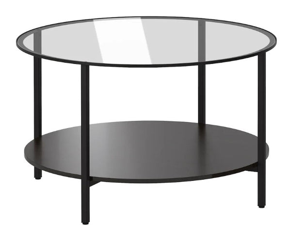 VITTSJÖ Coffee table, black-brown/glass, 75 cm (29 1/2 ")