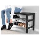 TJUSIG Bench with shoe storage, black, 81x34x50 cm