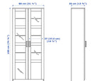 BRIMNES Glass-door cabinet, white, 80x190 cm