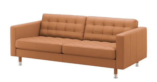 LANDSKRONA 3-seat sofa, golden-brown with metal leg