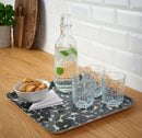 VÅRSIKLÖJA Tray, patterned off-white/black, 33x33 cm
