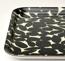 VÅRSIKLÖJA Tray, patterned off-white/black, 33x33 cm