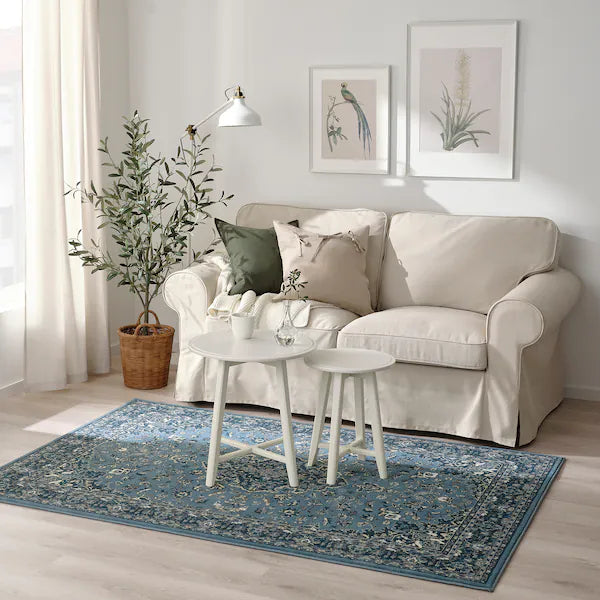 VEDBÄK Rug, low pile, blue, 133x195 cm – Likea projects limited