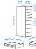 ALEX IKEA  drawer unit ,with 9 drawers 36x116 cm >