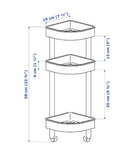 BROGRUND Corner wall Shelf unit, stainless steel 19x50 cm