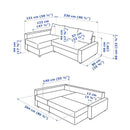 FRIHETEN IKEA L shaped sofa bed blue with storage.