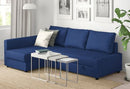 FRIHETEN IKEA L shaped sofa bed blue with storage.