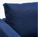 FRIHETEN IKEA L shaped sofa bed blue with storage.