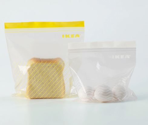 ISTAD IKEA Resealable bag, yellow/white