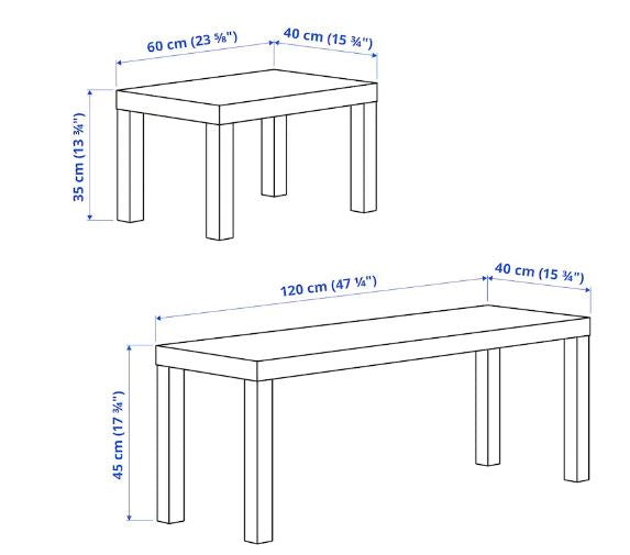 LACK IKEA set of 2 tables, grey.