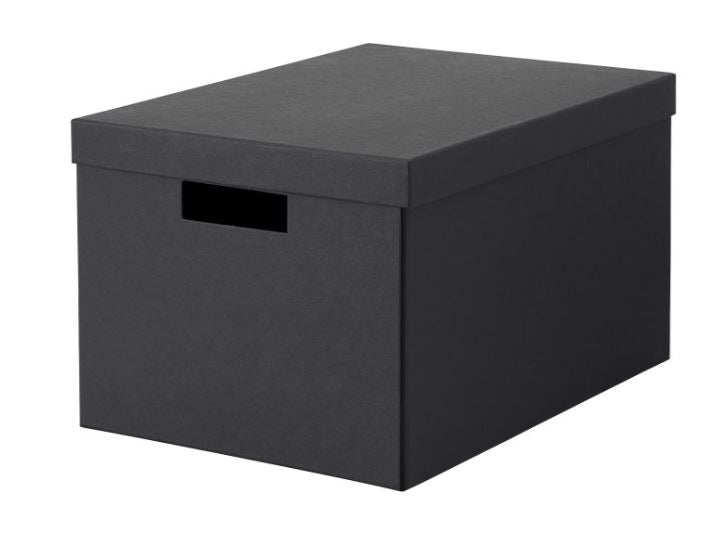 TJENA Storage box  with lid black 35x25x20 cm