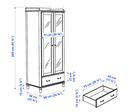 TYSSEDAL IKEA wardrobe  white/mirror glass 88x58x208