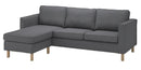 PÄRUP Cover for 3-seat sofa, with chaise longue/Vissle grey