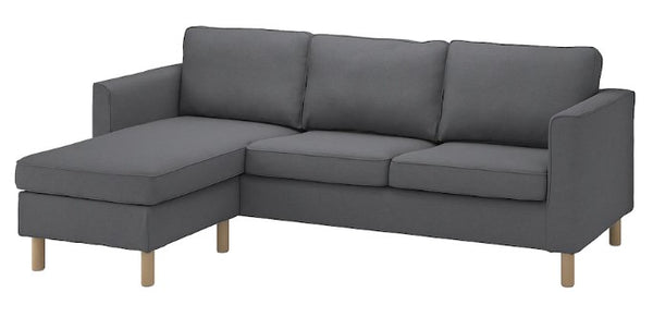 PÄRUP Cover for 3-seat sofa, with chaise longue/Vissle grey