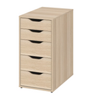 ALEX Drawer unit, white stained/oak effect, 36x70 cm