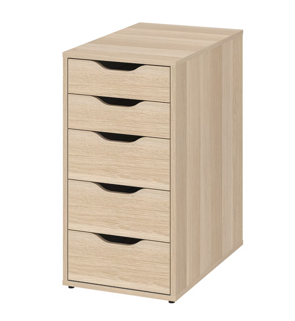 ALEX Drawer unit, white stained/oak effect, 36x70 cm