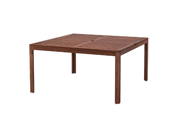 APPLARO Table, outdoor, brown stained, 140x140 cm