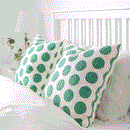 ASATILDA Pillow Cushion Cover White With Green Dots 50x50