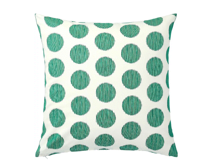 ASATILDA Pillow Cushion Cover White With Green Dots 50x50