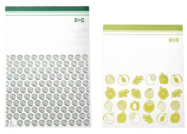 ISTAD Resealable bag, patterned/green, 6/4.5 l