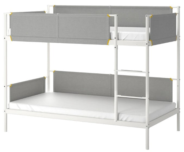 VITVAL Bunk bed frame, white/light grey, 90x200 cm