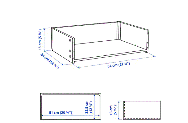 BESTÅ Drawer frame, white, 60x15x40 cm