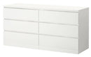 MALM Chest of 6 drawers, white, 160x78 cm >