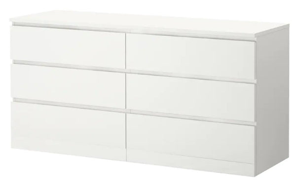 MALM Chest of 6 drawers, white, 160x78 cm >