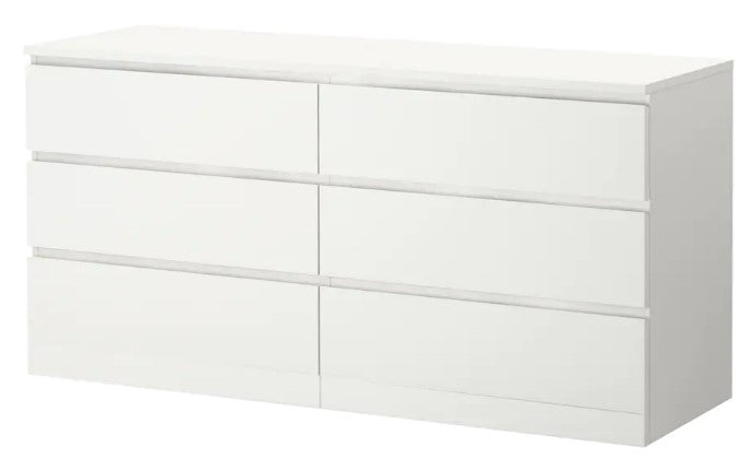 MALM Chest of 6 drawers, white, 160x78 cm >