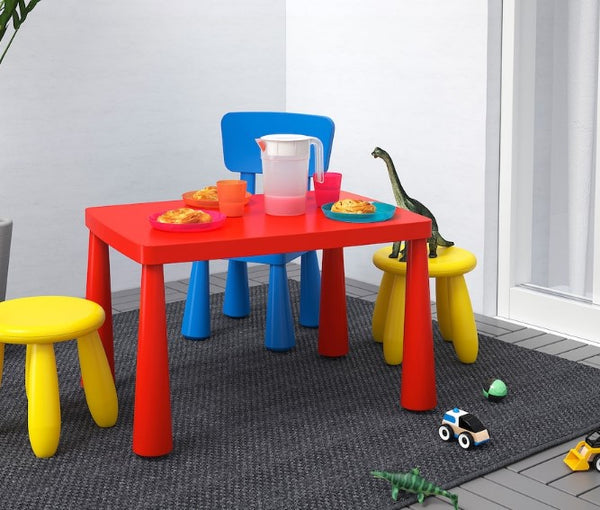 MAMMUT Children's table, indoor/outdoor red, 77x55 cm