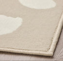 BOGENSE Rug, low pile, beige/white dotted, 133x195 cm