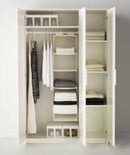 BRIMNES Wardrobe with 3 doors, white, 117x190 cm