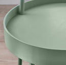 BURVIK Side table, light grey-green, 38 cm